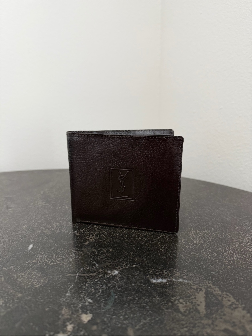 Yves Saint Laurent Vintage Brown Leather Bi-Fold Card Wallet - Picture 2 of 16